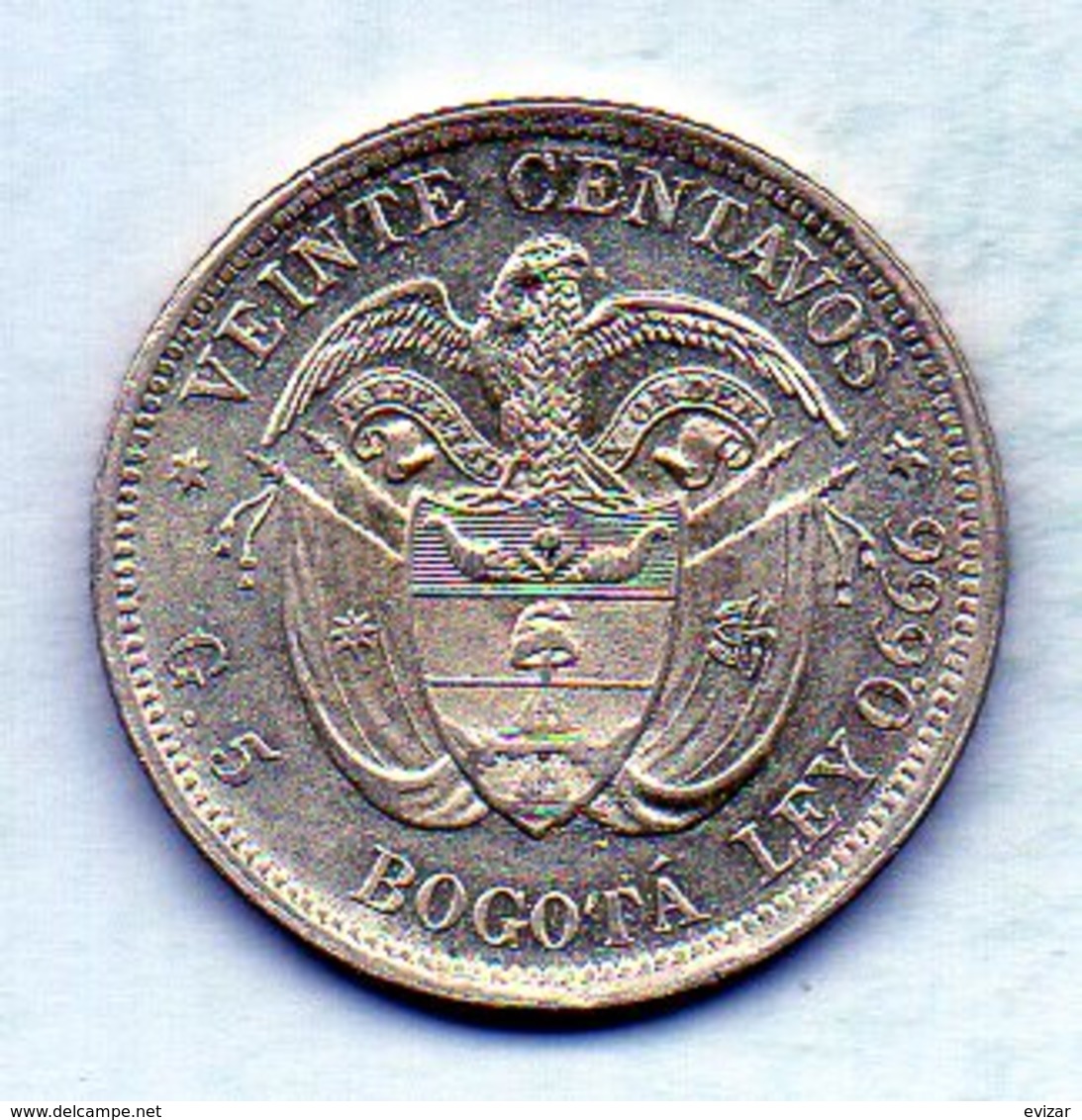 COLOMBIA, 20 Centavos, 1897, Silver, KM #189 - Colombia