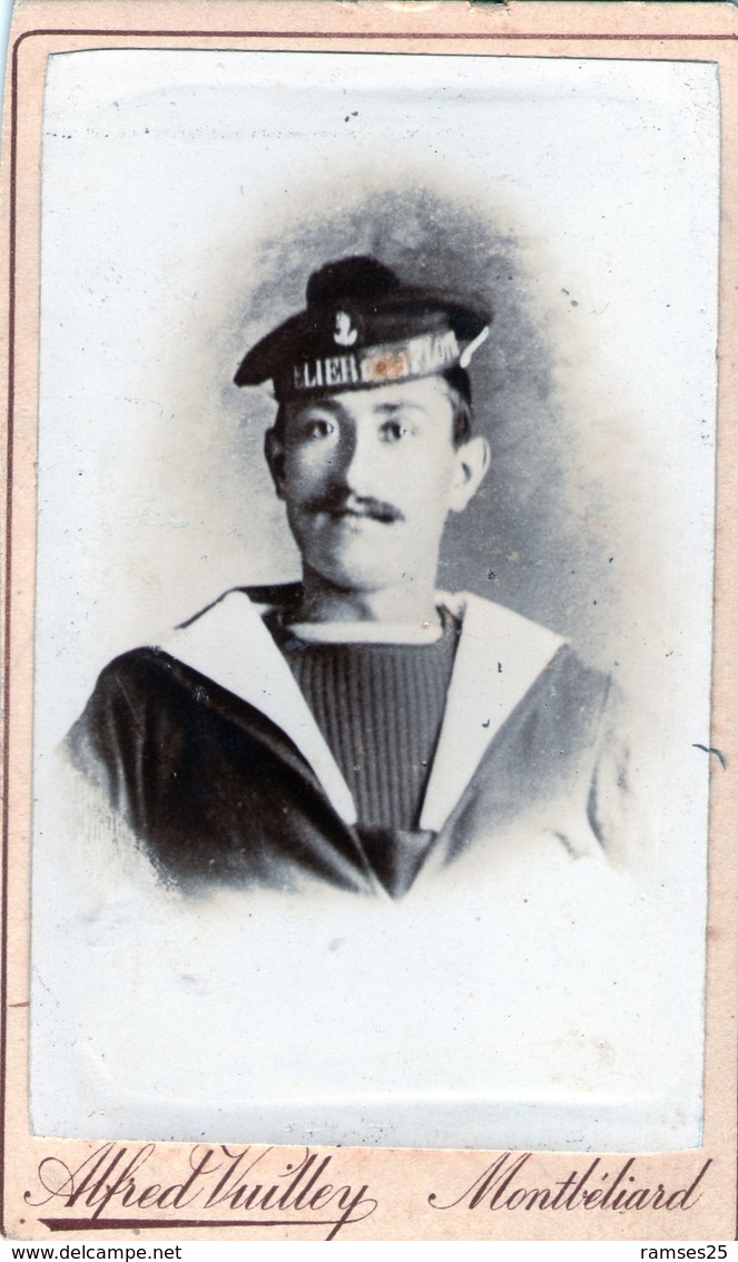 (FC)  Photo Originale . CDV  Soldat Marine   Photographe A  Vuilley   Montbeliard  ( 10.5 Cm X 6.5 Cm) - War, Military