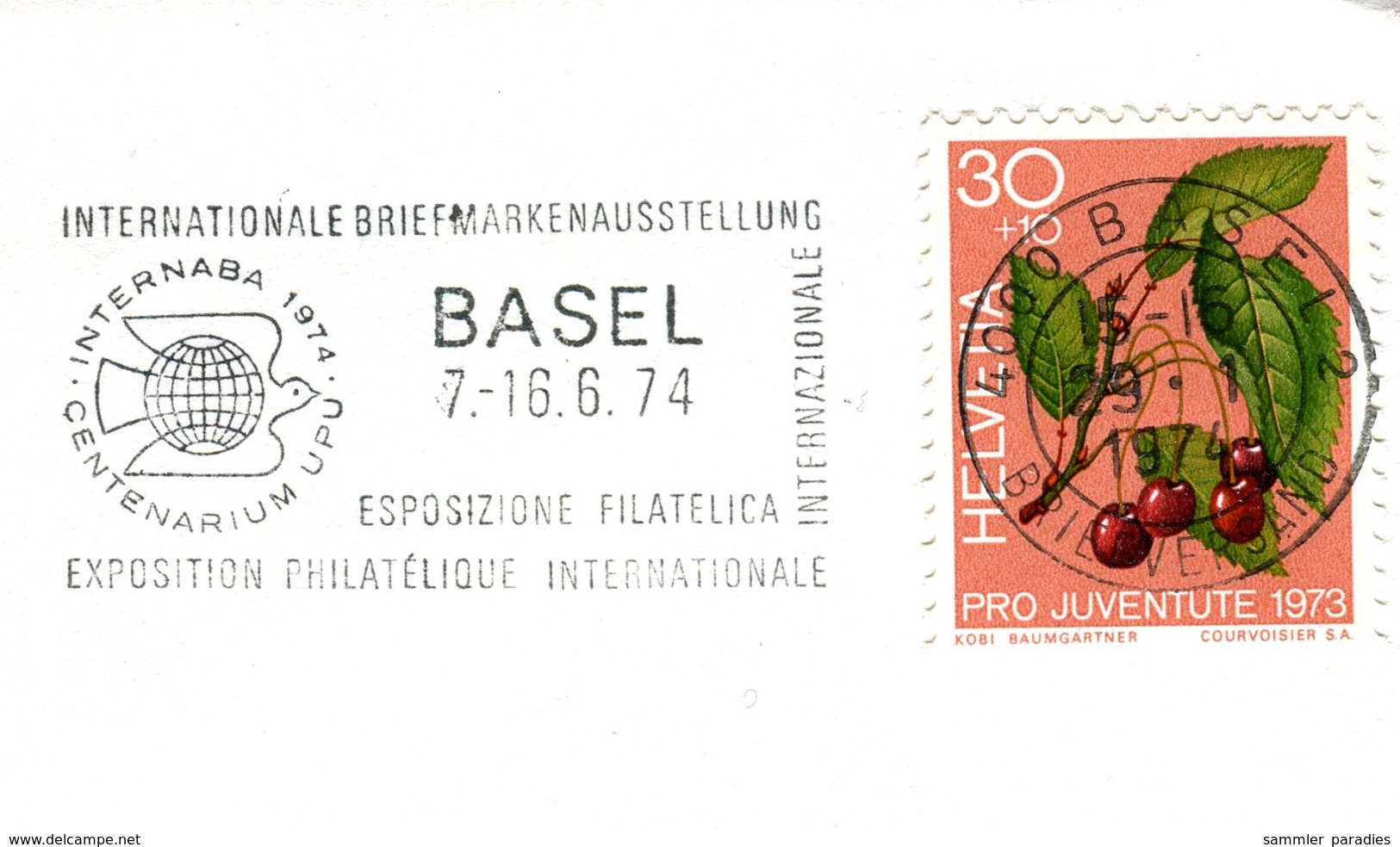 07762) Schweiz - Brief - Flaggenstempel OO 4000 Basel Vom 7.-16.6.1974 Internationale Briefmarkenausstellung - Poststempel