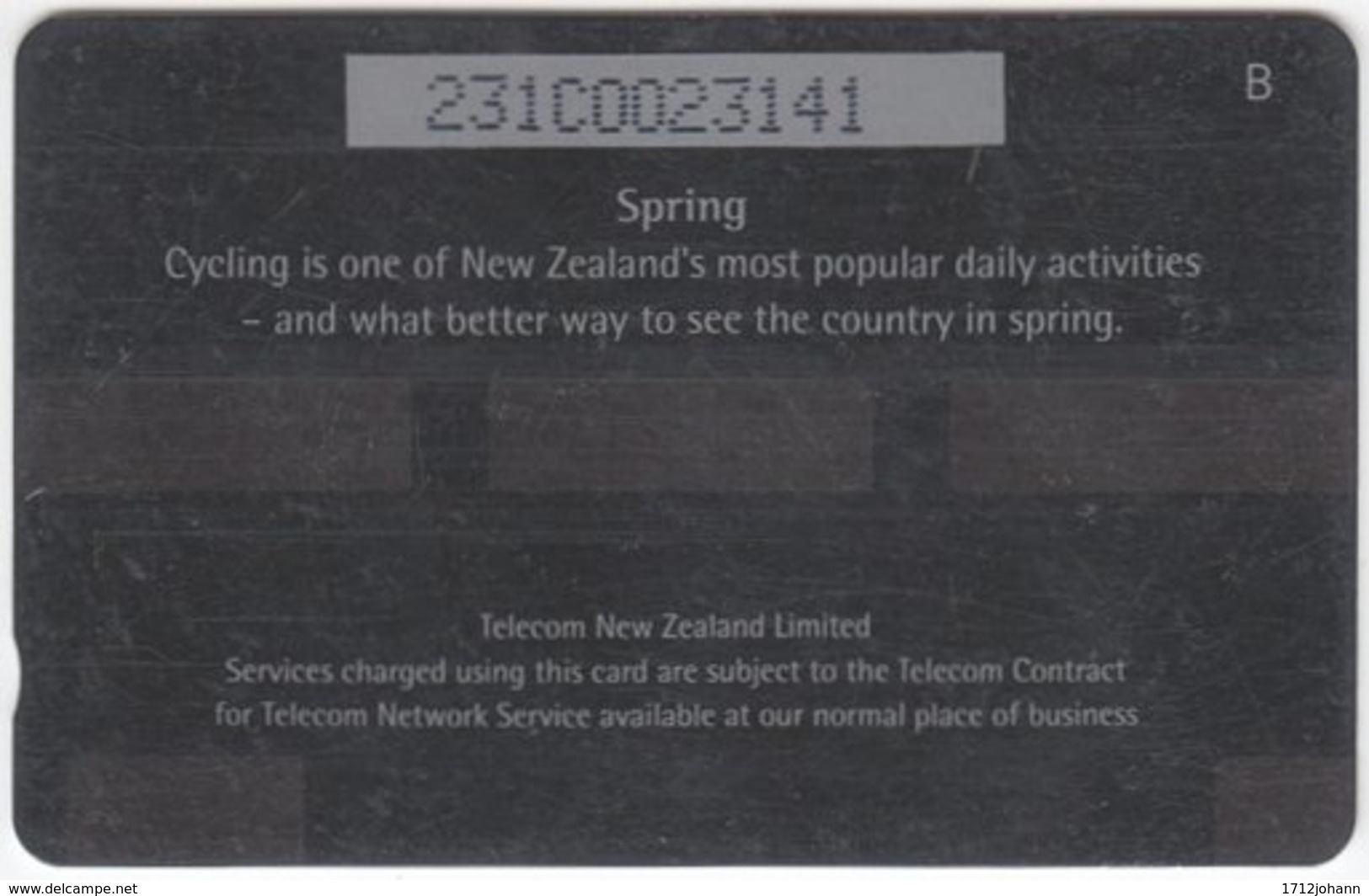 NEW ZEALAND A-820 Magnetic Telecom - Four Seasons, Spring, Leisure, Cycling - 231CO - Used - Nuova Zelanda