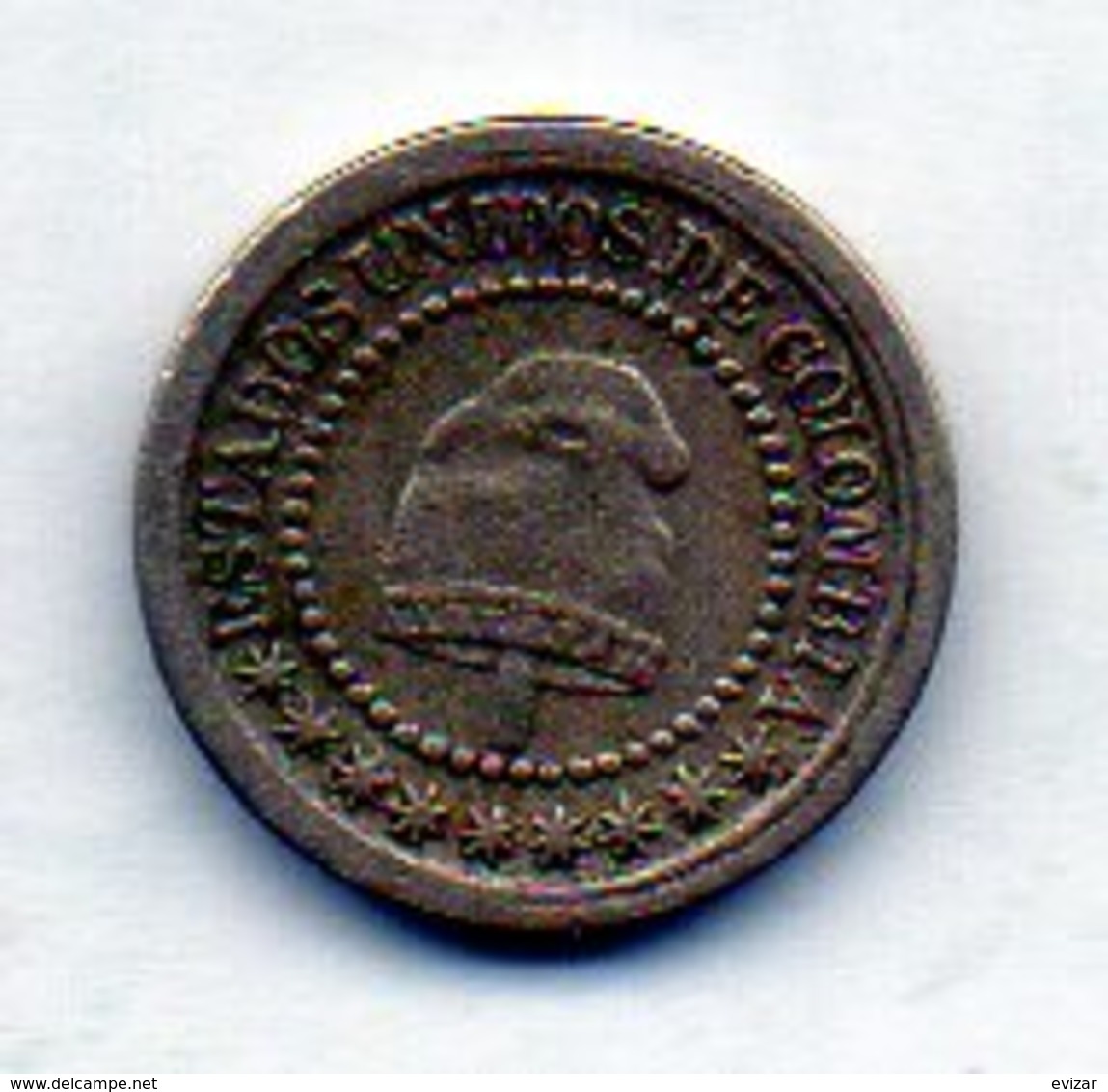 COLOMBIA, 1 1/4 Centavo, 1874, Copper-Nickel, KM #173 - Colombia