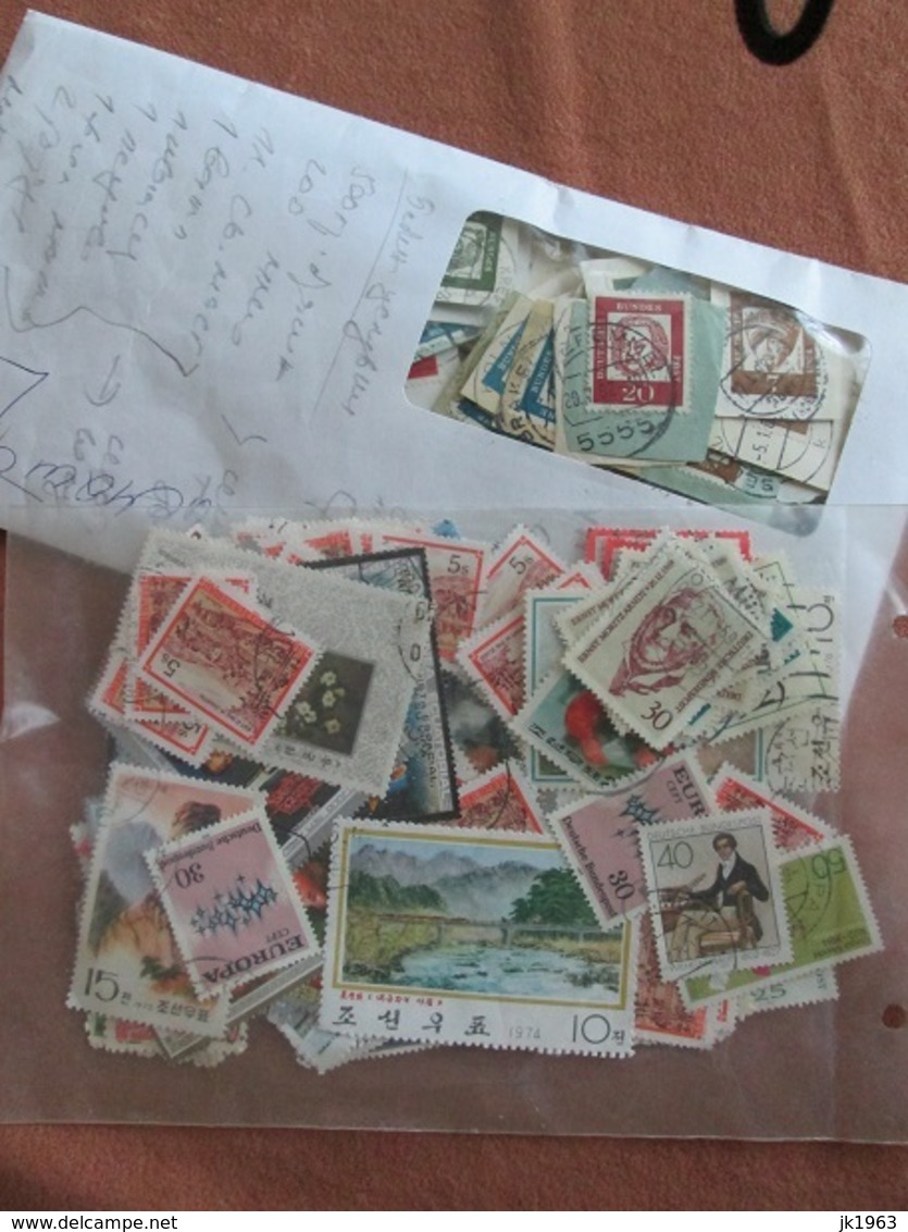 BIG LOT, 2 Kg,  ABOUT 1500 WORLDWIDE STAMPS, DOCUMENTS WITH  TAX STAMPS, 300+ COVERS POSTCARDS , AND OTHER