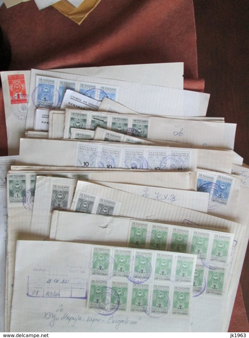 BIG LOT, 2 Kg,  ABOUT 1500 WORLDWIDE STAMPS, DOCUMENTS WITH  TAX STAMPS, 300+ COVERS POSTCARDS , AND OTHER