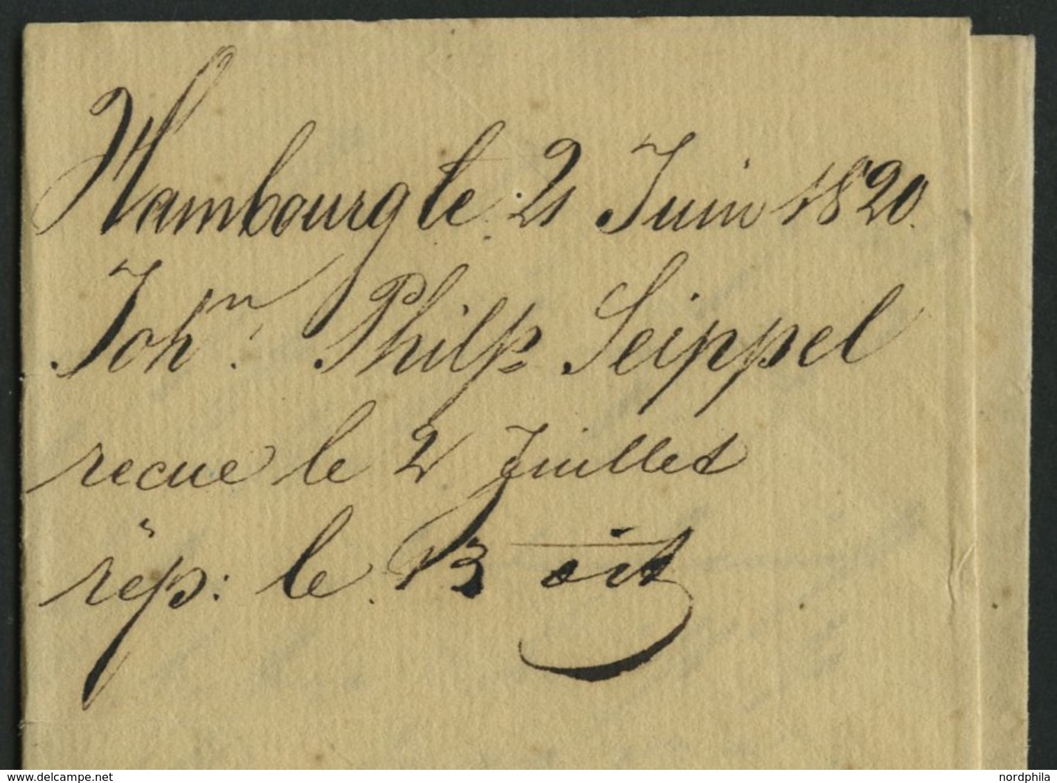 HAMBURG - THURN UND TAXISCHES O.P.A. 1820, TT.R.4. HAMBOURG, L2 Auf Brief Nach Bordeaux, R3 ALLEMAGNE/PAR/GIVET, Frühes  - Other & Unclassified