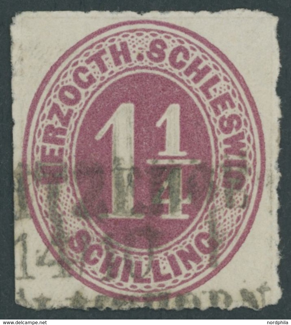 SCHLESWIG-HOLSTEIN 18a O, 1867, 11/4 S. Lebhaftrötlichlila Mit Bahnpoststempel ITZEHOE - ELMSHORN, Pracht - Schleswig-Holstein