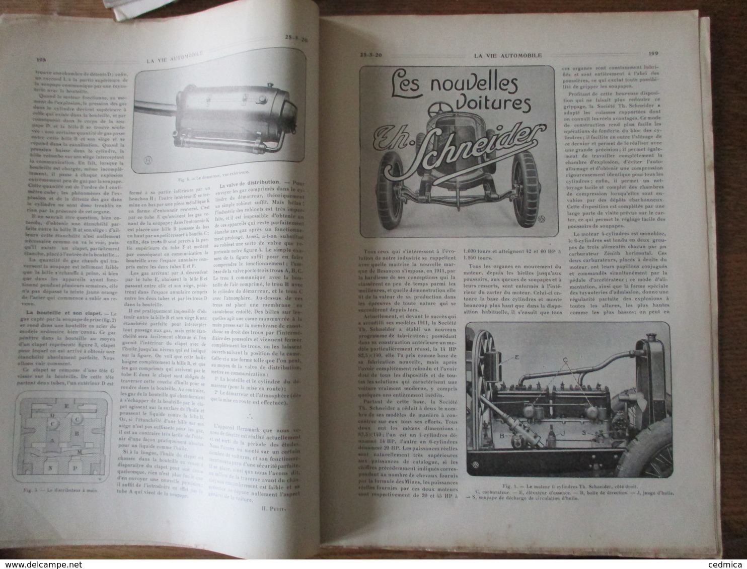 LA VIE AUTOMOBILE DU 25 MAI 1920 LES NOUVELLES VOITURES TH. SCHNEIDER,LA SKOOTAMOTA,LES MOTEURS SALON DE 1919 - Auto