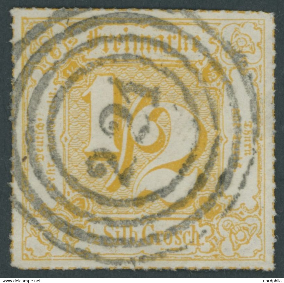 THURN Und TAXIS 47 O, 1866, 1/2 Sgr. Gelborange, Zentrischer Nummernstempel 221 (APOLDA), Kabinett, Mi. (150.-) - Other & Unclassified