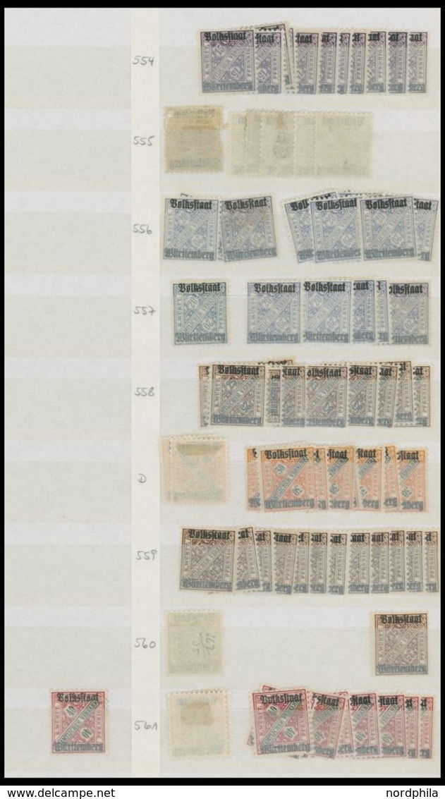 WÜRTTEMBERG 44-281 *,** , 1875-1923, Gut Sortierte Reichhaltige Dublettenpartie Neue Währung Und Dienstmarken I Und II V - Otros & Sin Clasificación