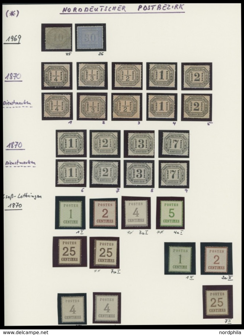NDP O,*,**,(*) , Sammlung Norddeutscher Postbezirk Ungebraucht Und Gestempelt Gesammelt, Dabei Elsass-Lothringen Gut Ver - Otros & Sin Clasificación
