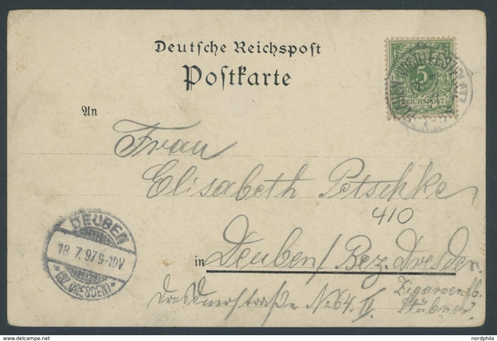 SST Bis 1918 01 BRIEF, PLAUEN (VOGTL) FESTPLATZ, 17.7.1897, Auf Gruß Aus Plauen I.V. Karte, Feinst - Covers & Documents