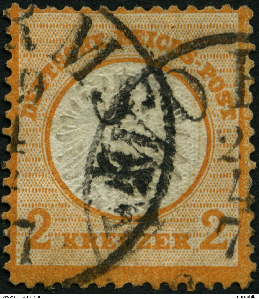 Dt. Reich 24 O, 1872, 2 Kr. Orange, TuT-Stempel WORMS, Fotobefund Brugger: Die Marke Ist Farbfrisch Und Sehr Gut Geprägt - Usados