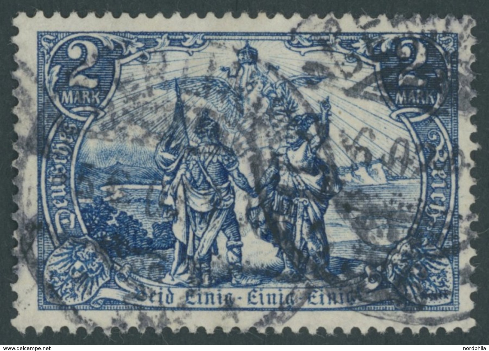 Dt. Reich 79 O, 1902, 2 M. Gotische Inschrift, Feinst, Mi. 130.- - Usados