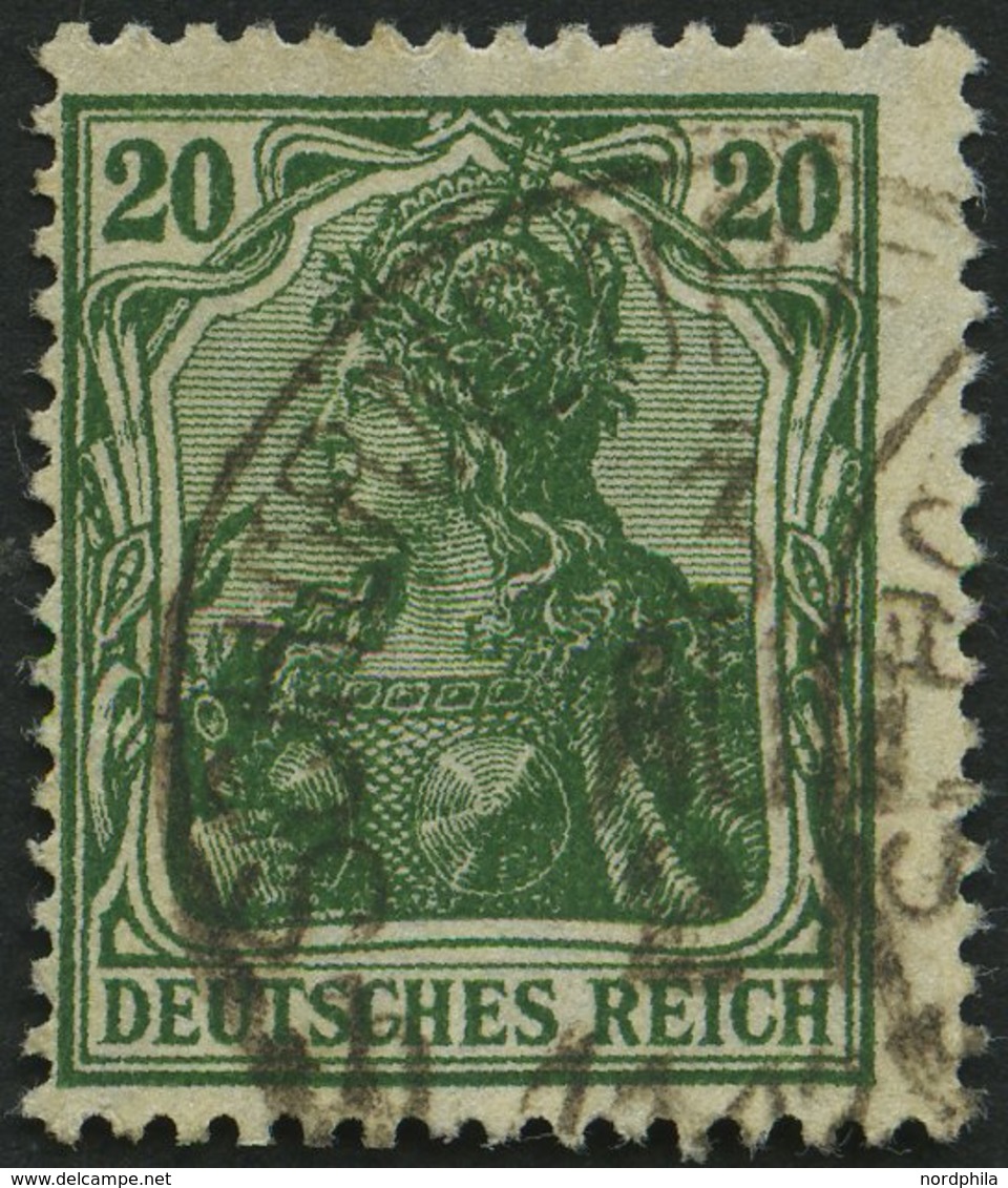 Dt. Reich 143c O, 1920, 20 Pf. Dunkelblaugrün, Pracht, Gepr. Peschl, Mi. 130.- - Gebruikt