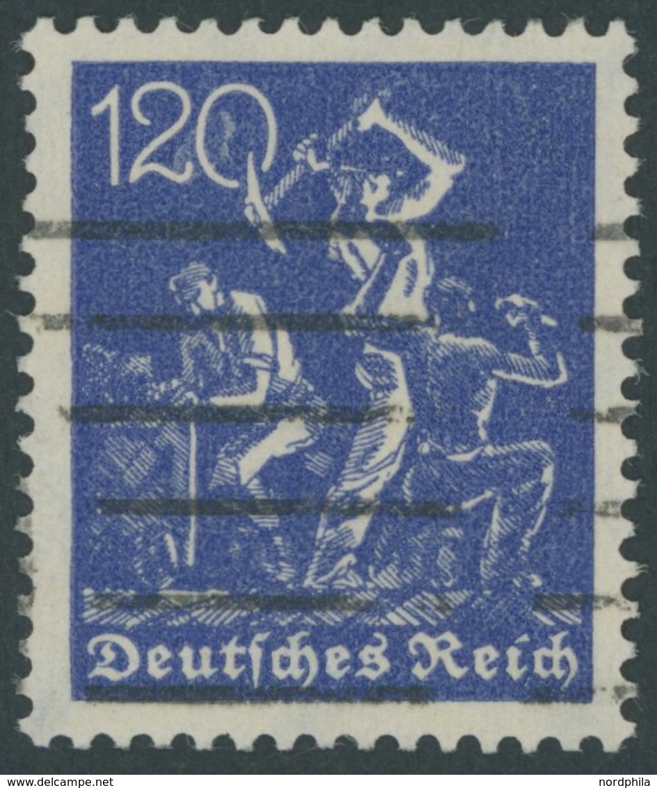 Dt. Reich 188 O, 1922, 120 Pf. Schwärzlichblau, Wz. 2, Strichstempel, Pracht, Gepr. Peschl, Mi. 140.- - Used Stamps