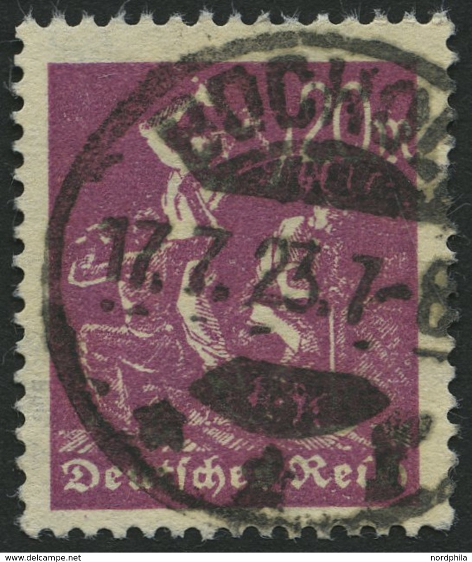 Dt. Reich 241Y O, 1923, 20 Pf. Braunlila, Liegendes Wz., Kleiner Zahnfehler Sonst Pracht, Gepr. Bechtold (voll Signiert) - Gebruikt