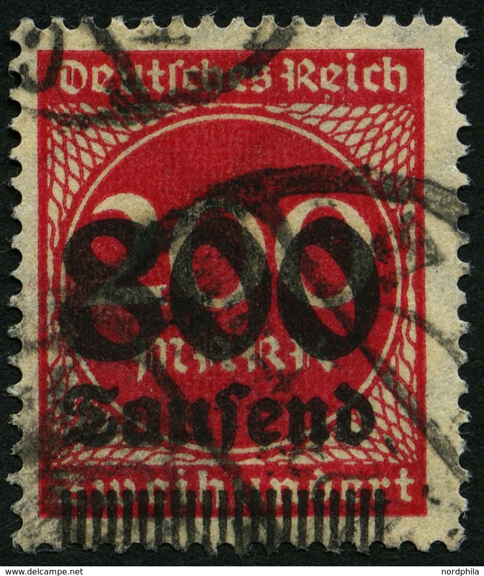 Dt. Reich 303 O, 1923, 800 Tsd. Auf 200 M. Lilarot, Pracht, Gepr. Peschl, Mi. 100.- - Gebruikt