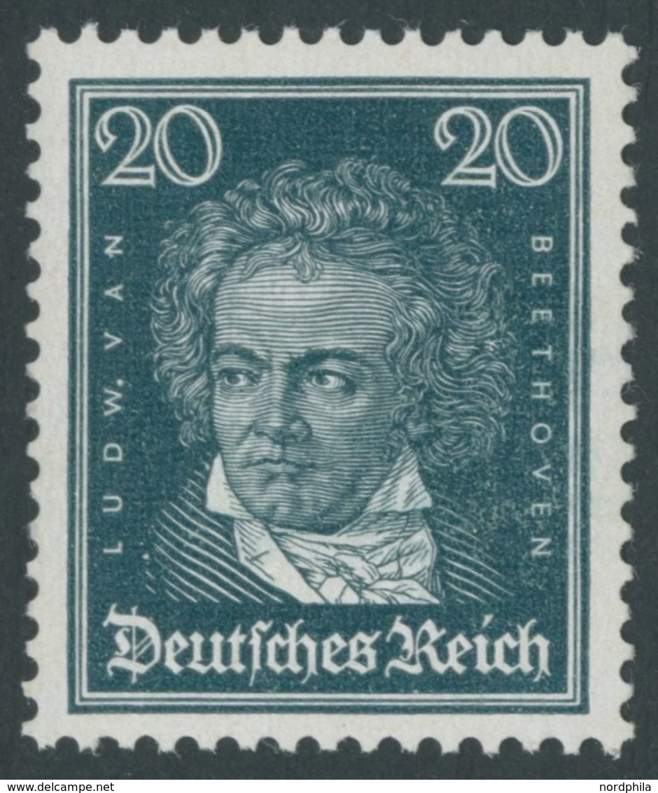 Dt. Reich 392X **, 1926, 20 Pf. Beethoven, Postfrisch, Pracht, Mi. 170.- - Other & Unclassified