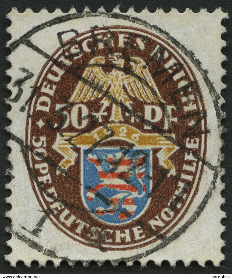 Dt. Reich 401X O, 1926, 50 Pf. Nothilfe, Wz. Stehend, Pracht, Mi. 130.- - Otros & Sin Clasificación