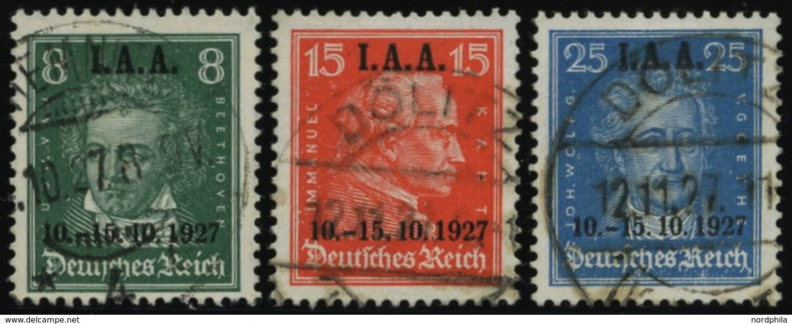 Dt. Reich 407-09 O, 1927, I.A.A., Prachtsatz, Mi. 250.- - Sonstige & Ohne Zuordnung