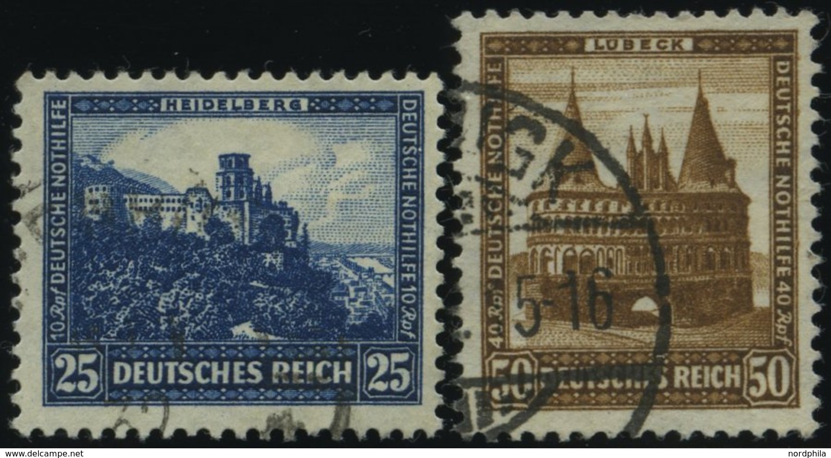 Dt. Reich 461/2 O, 1931, 25 Und 50 Pf. Nothilfe, Normale Zähnung, 2 Prachtwerte, Mi. 140.- - Otros & Sin Clasificación