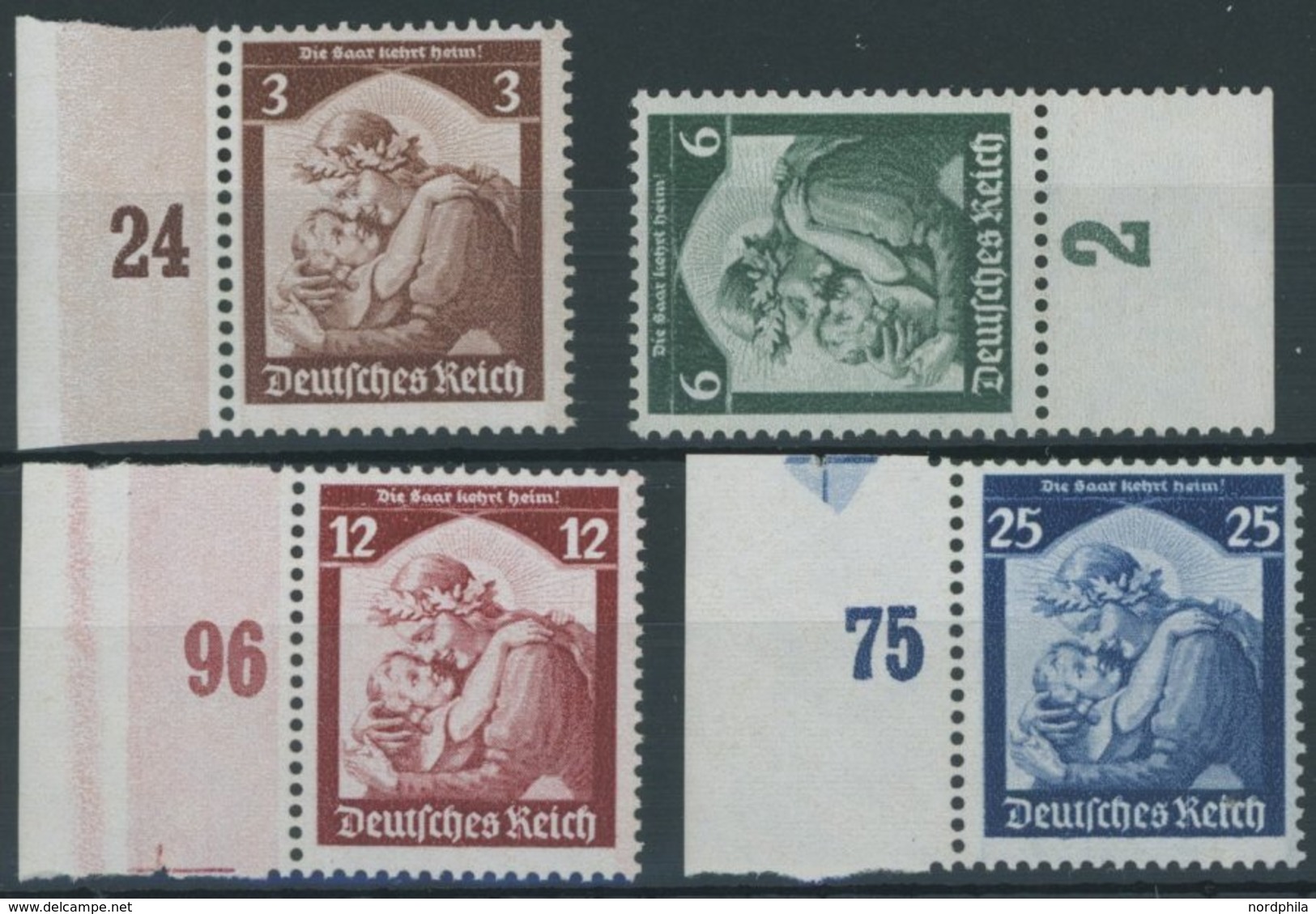 Dt. Reich 565-68 **, 1935, Saarabstimmung, Postfrischer Prachtsatz, Mi. 120.- - Andere & Zonder Classificatie