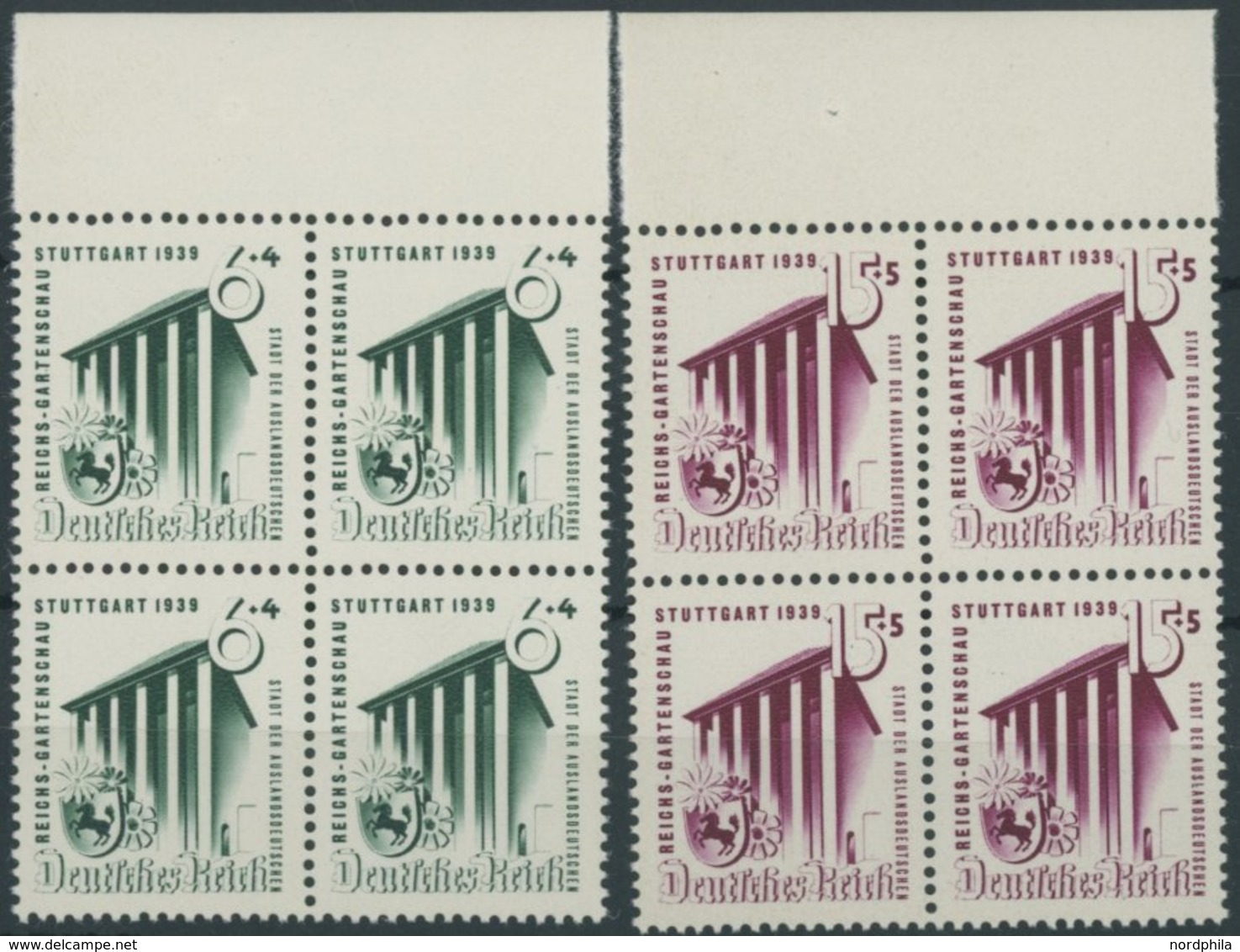 Dt. Reich 692/3 VB **, 1939, Reichsgartenschau In Oberrandviererblocks, Postfrisch, Pracht, Mi. 80.- - Otros & Sin Clasificación