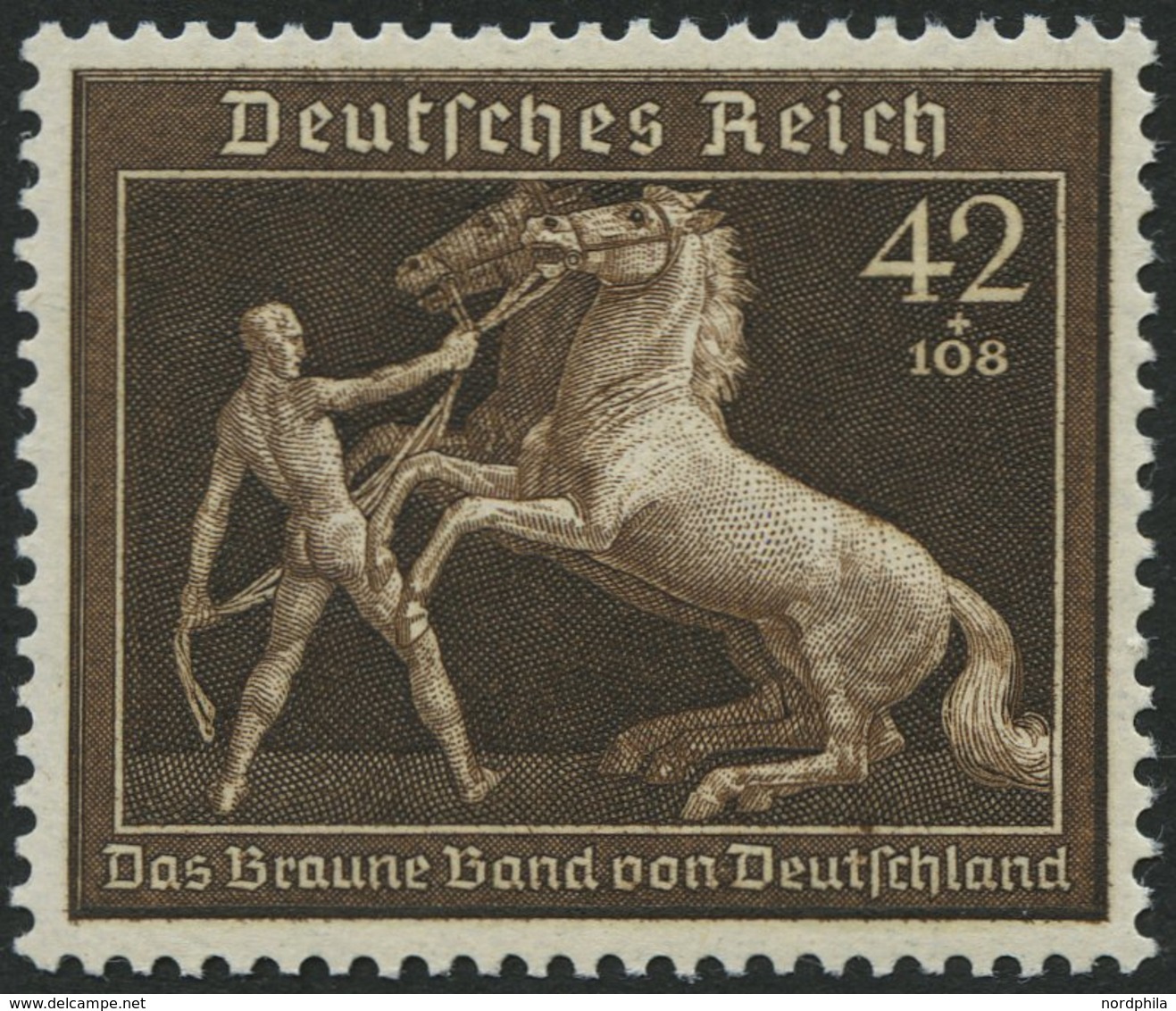 Dt. Reich 699 **, 1939, 42 Pf. Braunes Band, Pracht, Mi. 80.- - Other & Unclassified