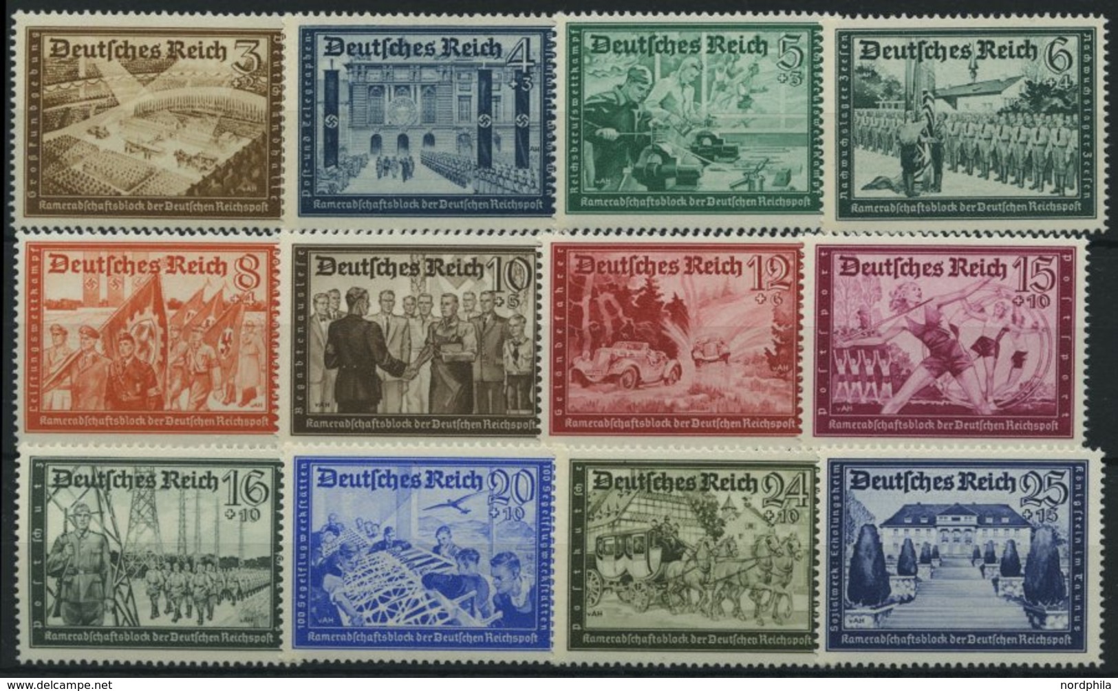 Dt. Reich 702-13 **, 1939, Kameradschaft, Prachtsatz, Mi. 85.- - Otros & Sin Clasificación