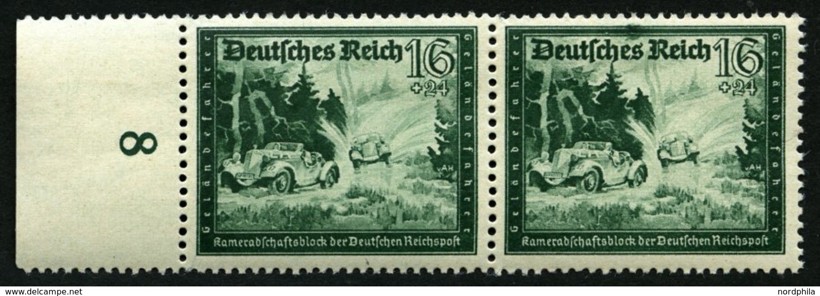 Dt. Reich 891II **, 1944, 16 Pf. Geländefahren Mit Abart Dunkler Fleck Im Rahmen über Es Von Deutsches, Im Waagerechten  - Otros & Sin Clasificación