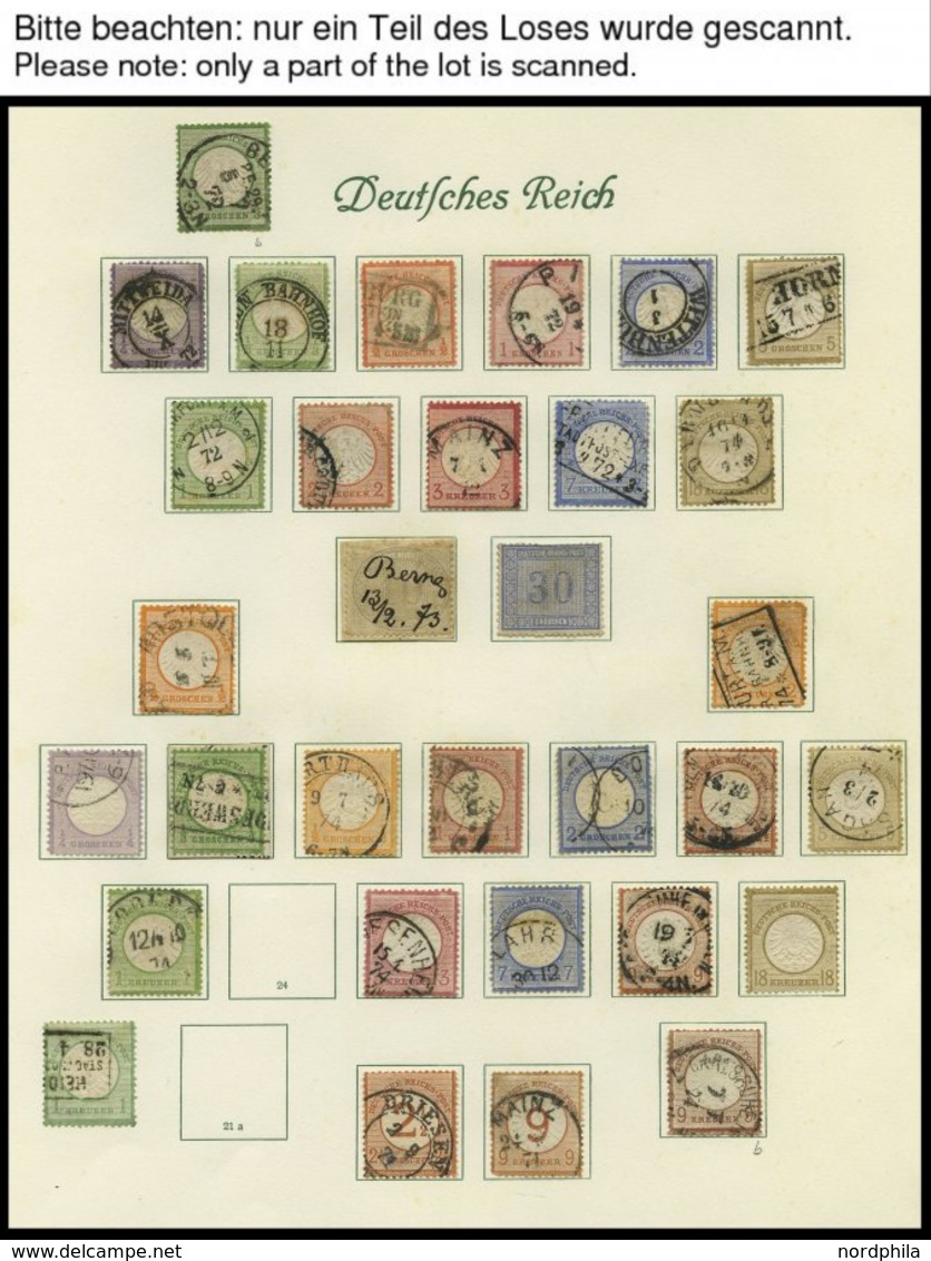 SAMMLUNGEN O,* , 1872-1922, Alter, Meist Gestempelter Sammlungsteil Dt. Reich Auf Borek-Seiten Mit Interessantem Brustsc - Used Stamps