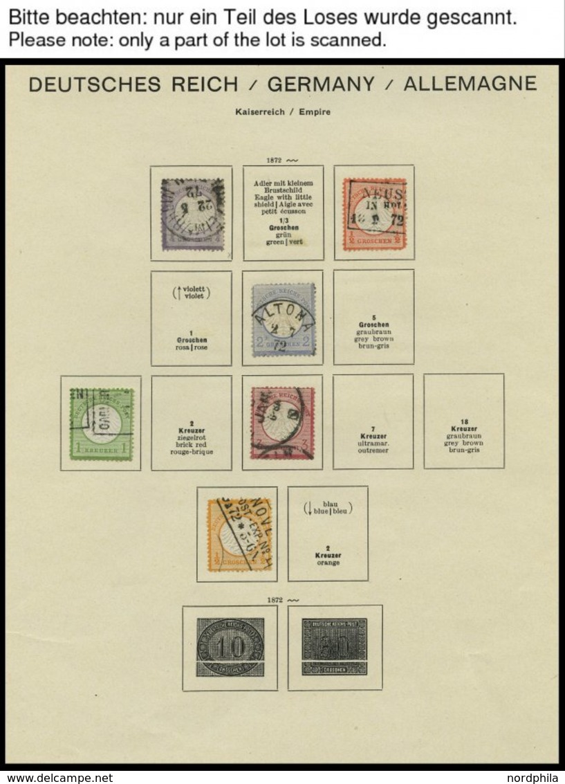 SAMMLUNGEN O,* , 1872-1945, Saubere Sammlung Dt. Reich Mit Vielen Guten Mittleren Ausgaben, Erhaltung Meist Feinst/Prach - Used Stamps