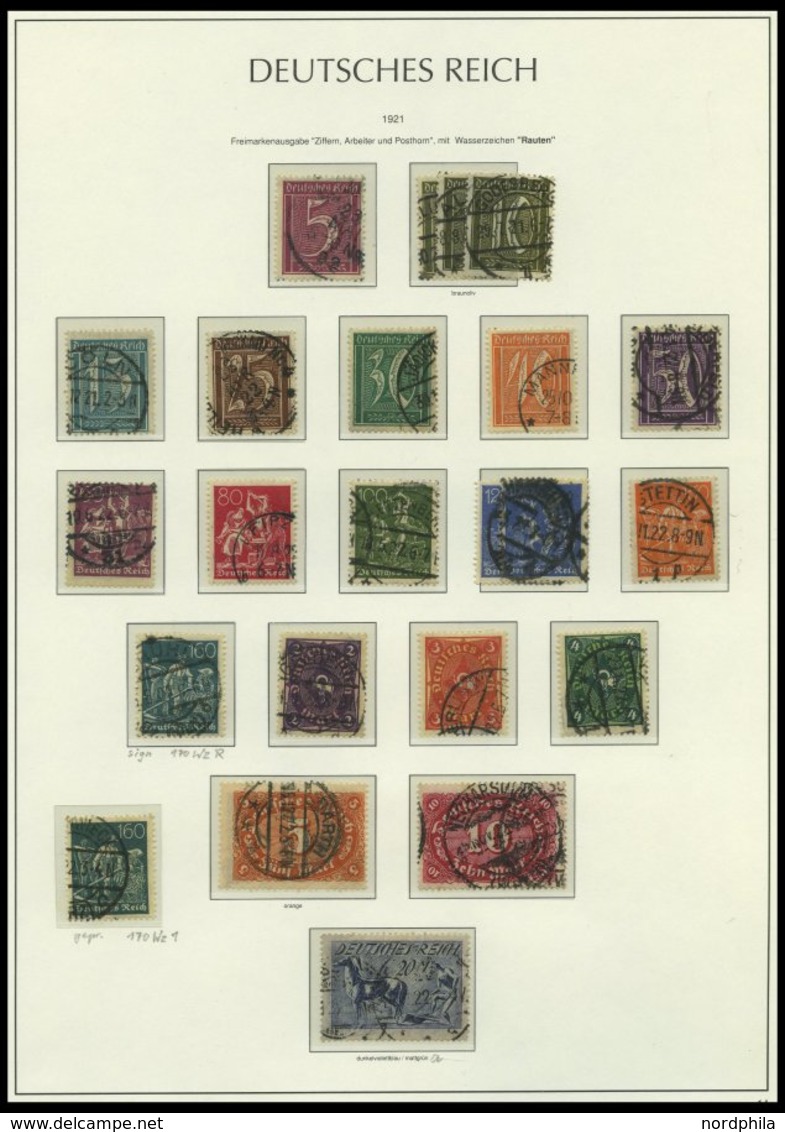 SAMMLUNGEN O, Gestempelte Sammlung Inflation Von 1919-23 Mit Vielen Guten Mittleren Ausgaben Auf Leuchtturm Falzlosseite - Used Stamps