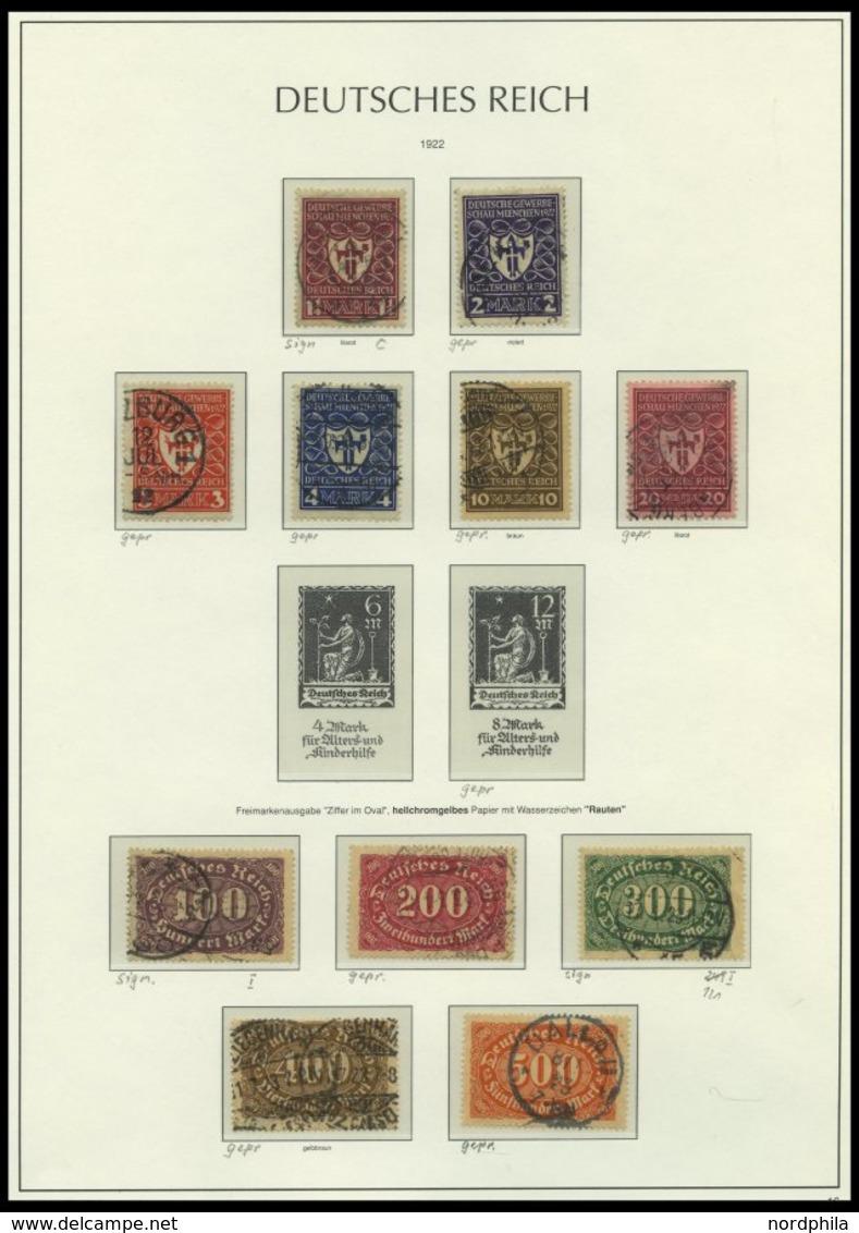 SAMMLUNGEN O, Gestempelte Sammlung Inflation Von 1919-23 Mit Vielen Guten Mittleren Ausgaben Auf Leuchtturm Falzlosseite - Used Stamps