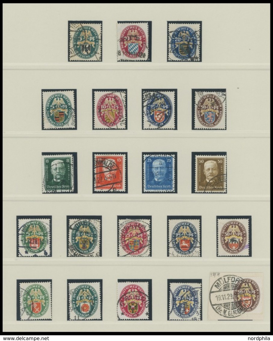 SAMMLUNGEN O, 1923-1932, Gestempelter Sammlungsteil Dt. Reich Auf SAFE Dual Seiten Mit Guten Mittleren Ausgaben, Etwas U - Used Stamps