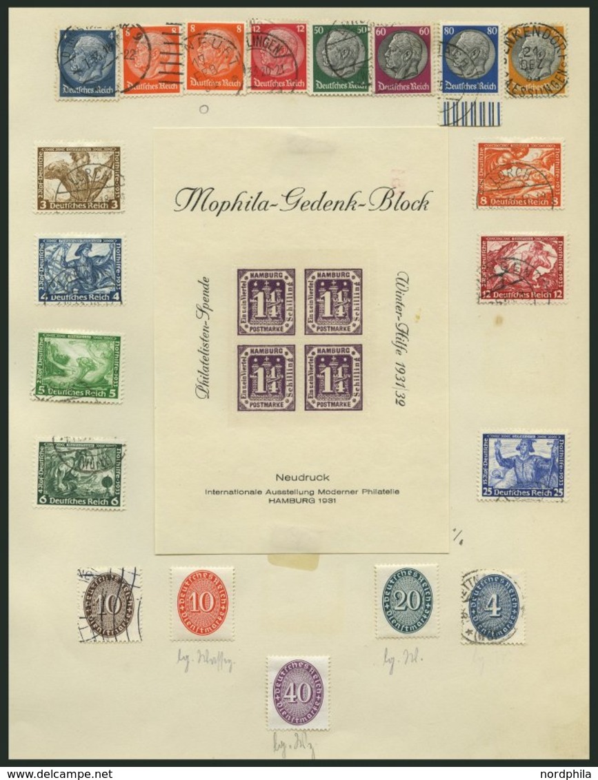 SAMMLUNGEN O,BrfStk,* , 1923-45, Alter Sammlungsteil Dt. Reich Mit Vielen Guten Mittleren Werten, Sätzen Und Blocks, Mei - Used Stamps