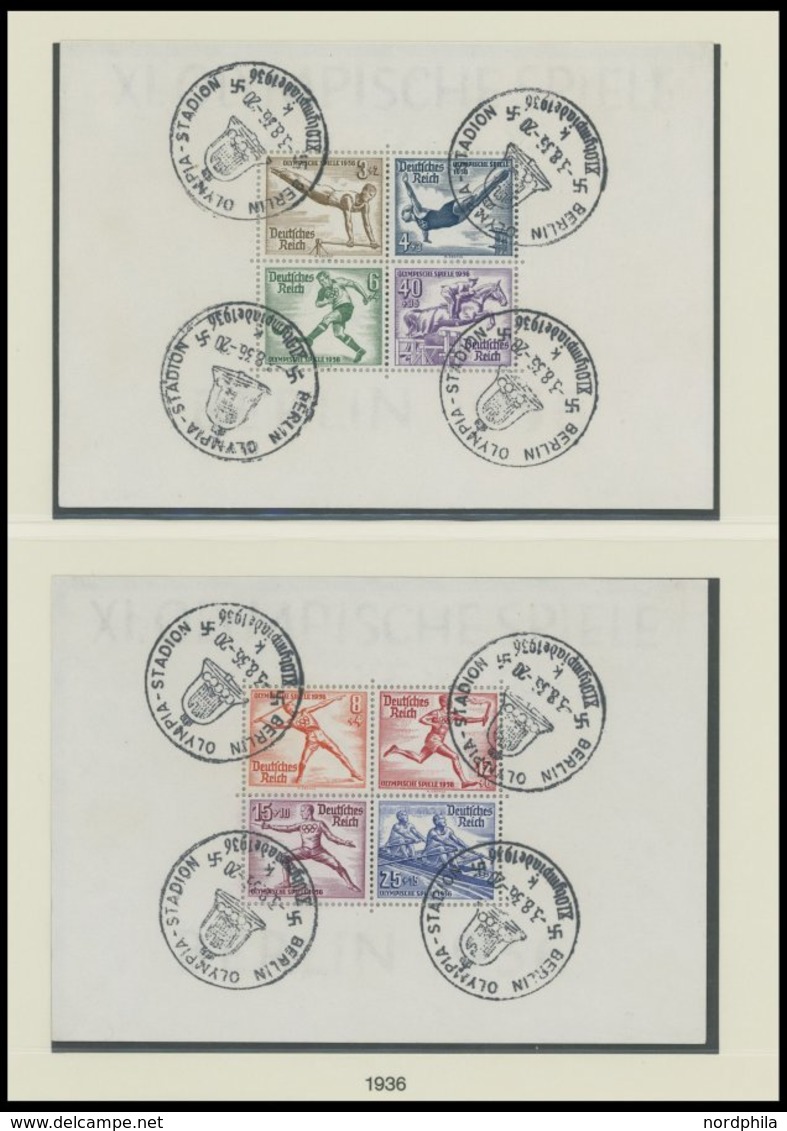 SAMMLUNGEN O, 1933-45, Bis Auf Mi.Nr. 496-98 Und Block 2 Und 3 Komplette Saubere Gestempelte Sammlung Im Lindner Falzlos - Gebruikt