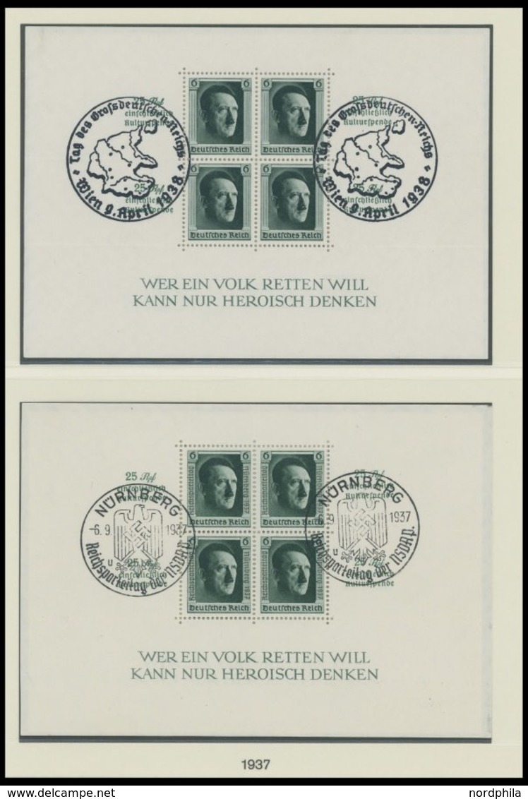 SAMMLUNGEN O, 1933-45, Bis Auf Mi.Nr. 496-98 Und Block 2 Und 3 Komplette Saubere Gestempelte Sammlung Im Lindner Falzlos - Gebruikt