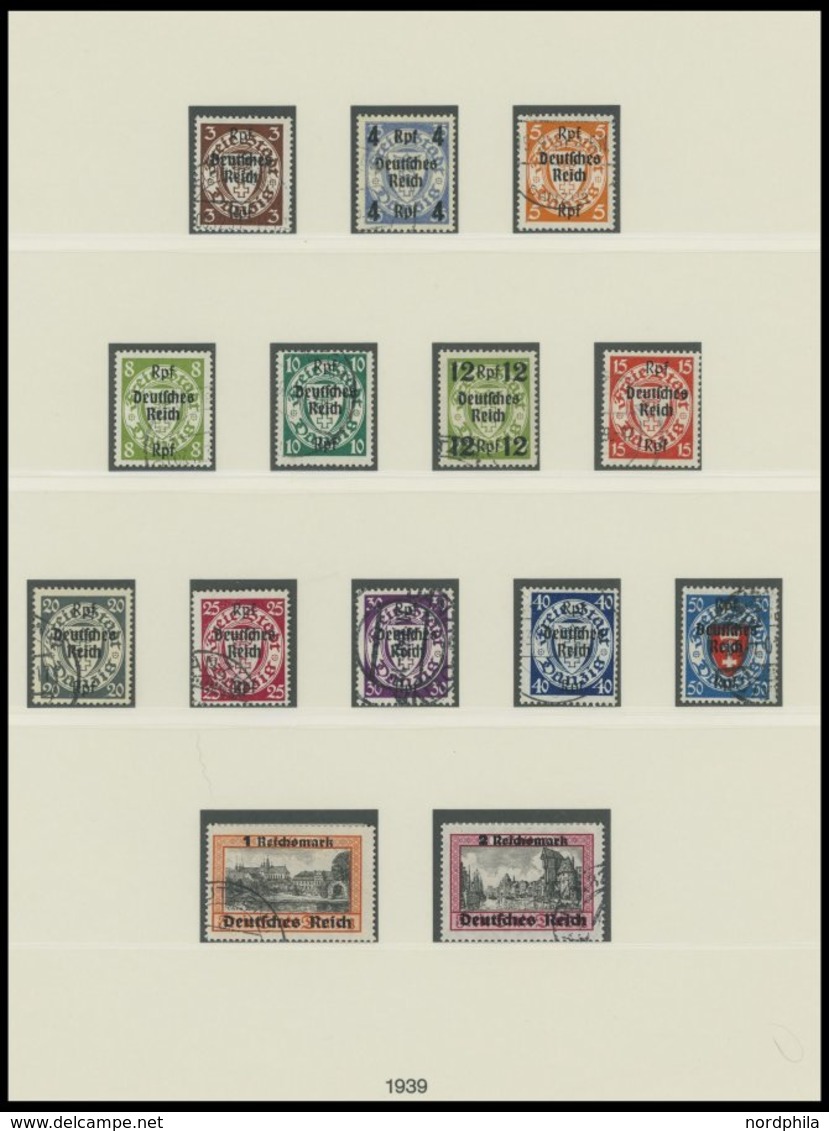 SAMMLUNGEN O, 1933-45, Bis Auf Mi.Nr. 496-98 Und Block 2 Und 3 Komplette Saubere Gestempelte Sammlung Im Lindner Falzlos - Usados