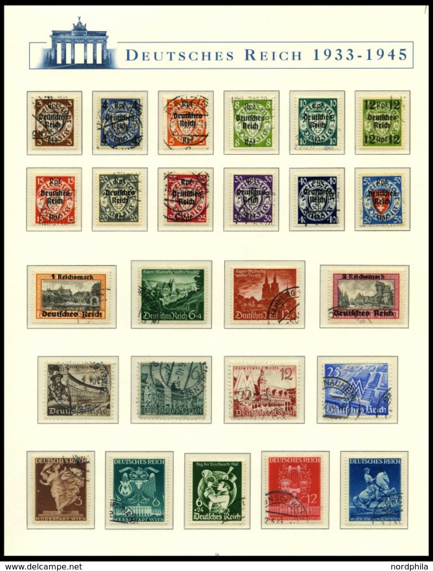 SAMMLUNGEN O, 1932-45, Gestempelte Saubere Sammlung Im Borek Spezialalbum, Bis Auf Mi.Nr. 496-98 Und Bl. 2,3 Und 5 Wohl  - Used Stamps