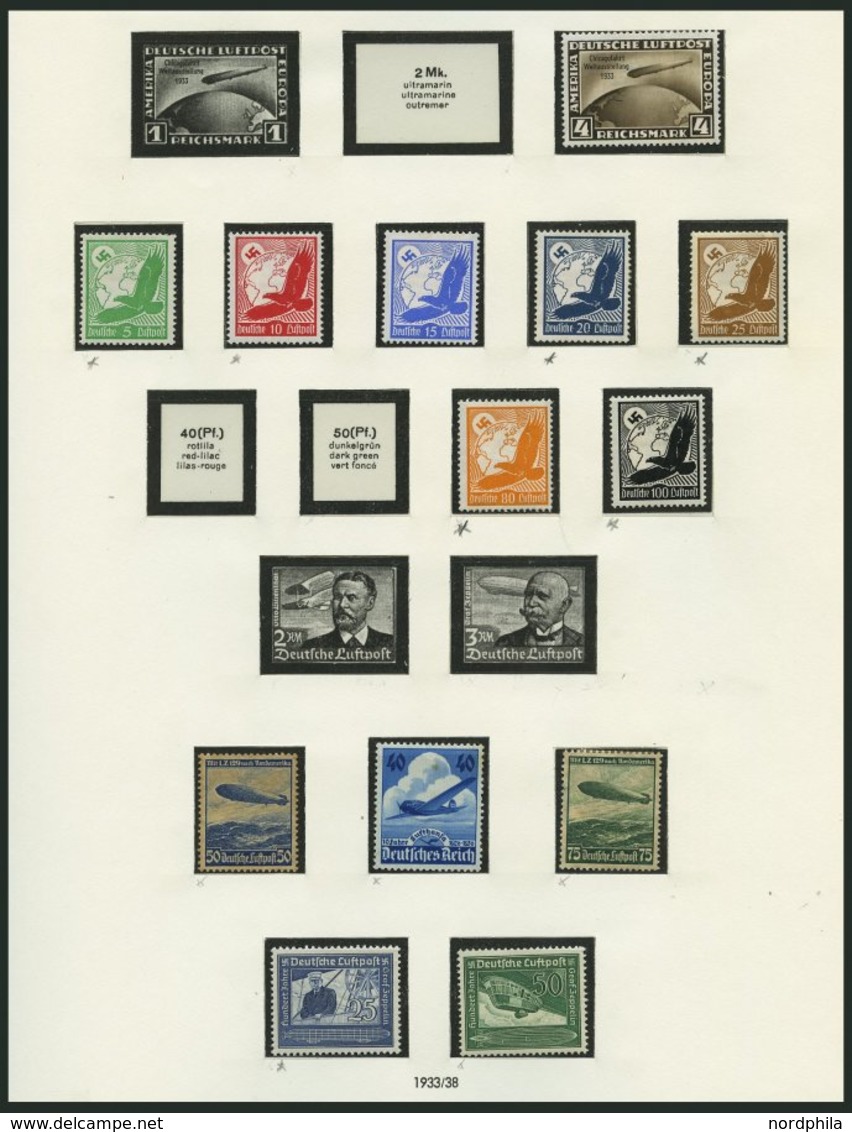 SAMMLUNGEN *,** , 1933-45, Ungebrauchte Sammlung Dt. Reich Mit Guten Mittleren Ausgaben Auf SAFE Falzlosseiten, Feinst/P - Used Stamps