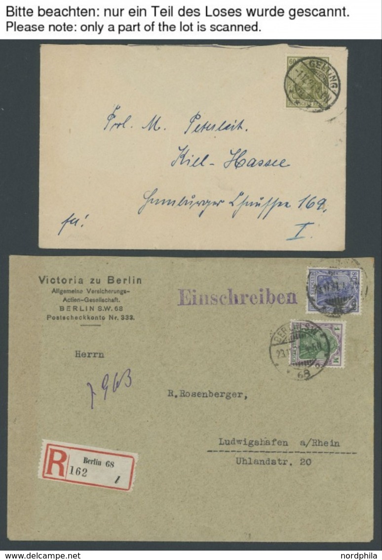 LOTS 1917-22, 35 Fast Nur Verschiedene Belege Mit Germania-Frankaturen Aus Der Inflationszeit, Etwas Unterschiedlich - Other & Unclassified