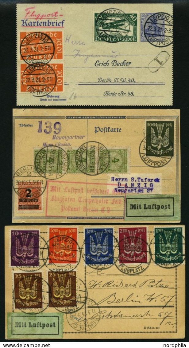 LOTS 1921-23, 13 Verschiedene Luftpostbelege Der Inflationszeit, Meist Pracht, Besichtigen! - Otros & Sin Clasificación