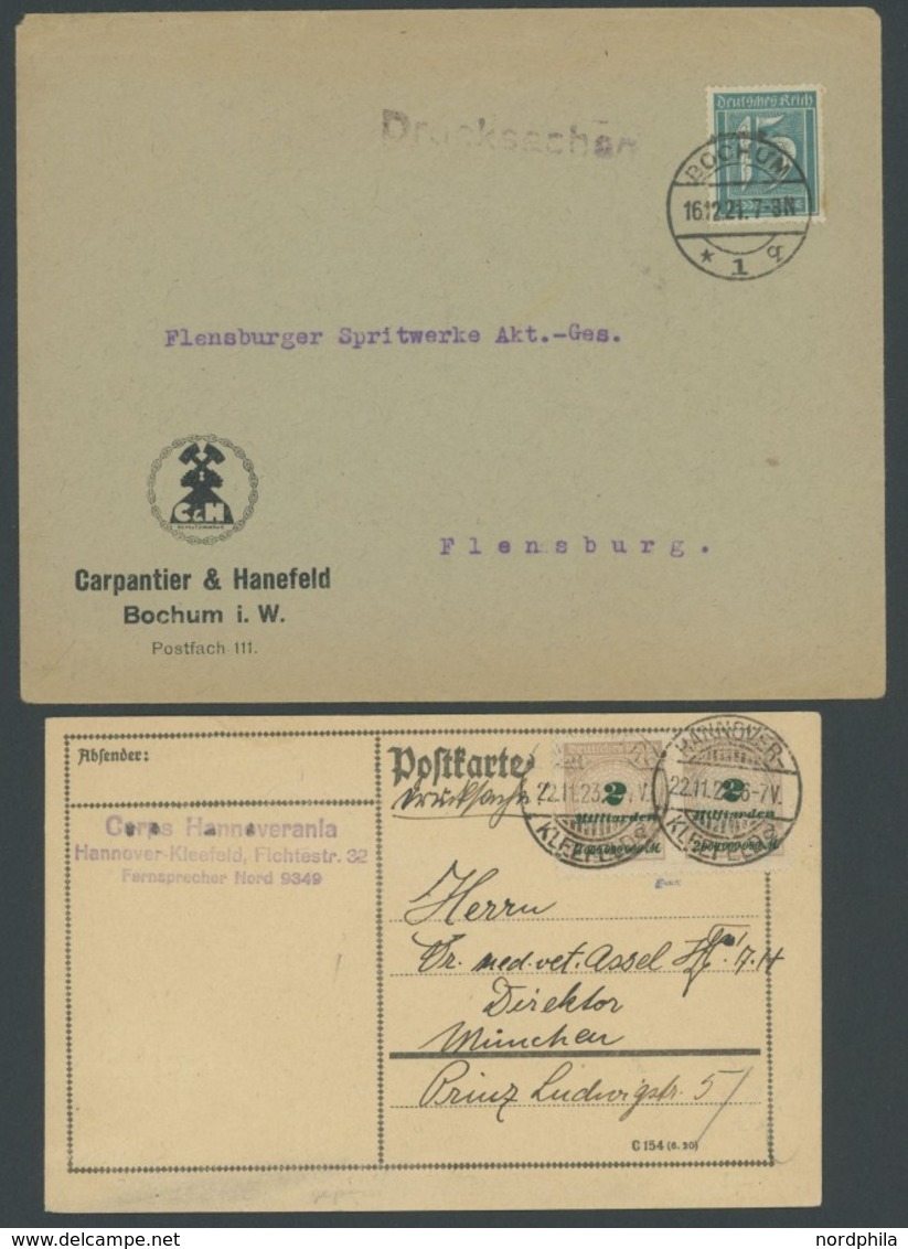 LOTS 1922/3, 43 Meist Verschiedene Belege Inflation, Feinst/Pracht - Sonstige & Ohne Zuordnung