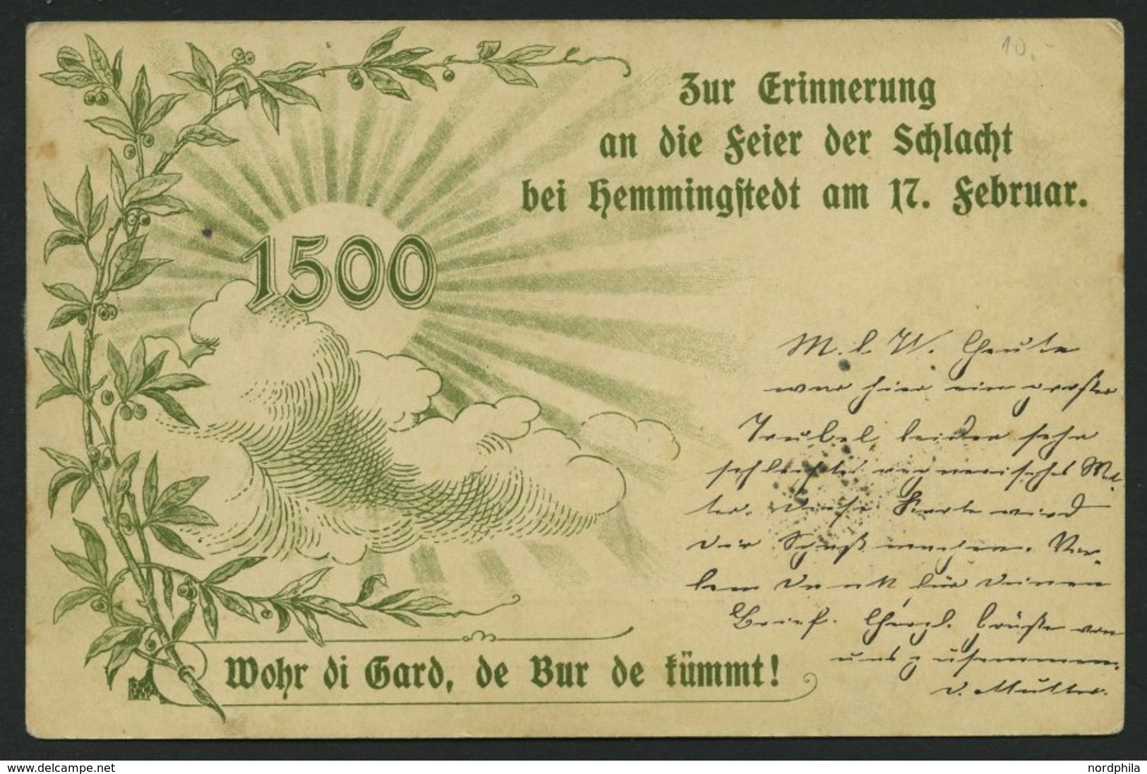 GANZSACHEN PP 19D1 BRIEF, Privatpost: 1900, 5 Pf. Erinnerung An Die Feier Der Schlacht Bei Hemmingstedt Am 17. Februar,  - Other & Unclassified