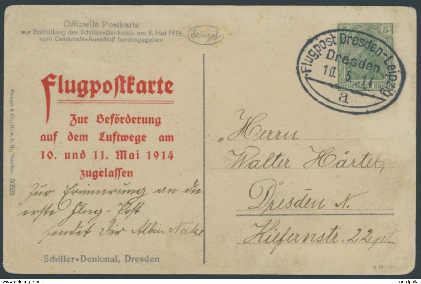 GANZSACHEN PP 27C253/02 BRIEF, Privatpost: 1914, 5 Pf. Grün Flugpostkarte Zur Beförderung Auf Dem Luftwege Am 10. Und 11 - Otros & Sin Clasificación