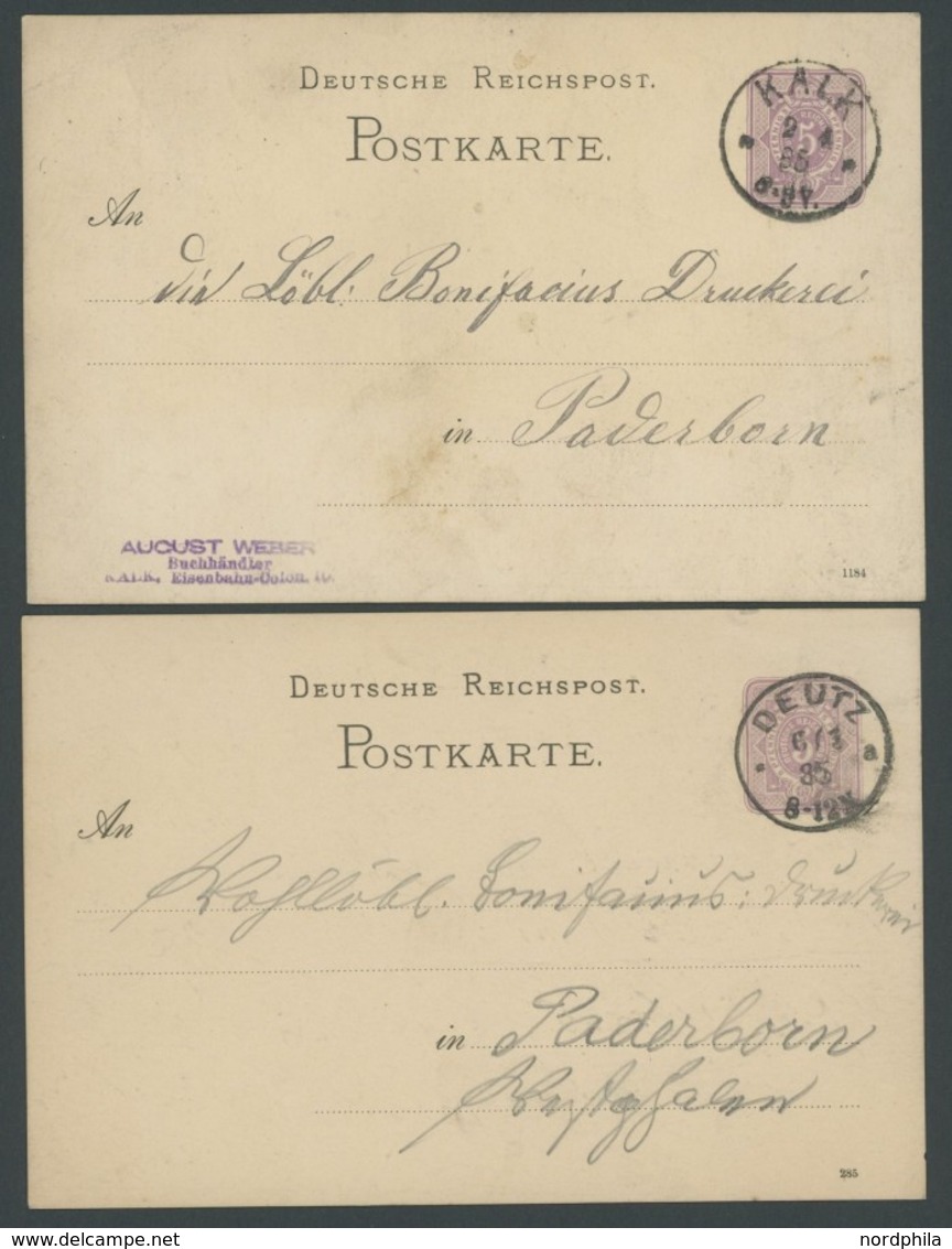 GANZSACHEN 1876-85, 7 Gebrauchte Ganzsachen, Einige Bessere Stempel, Meist Pracht - Other & Unclassified