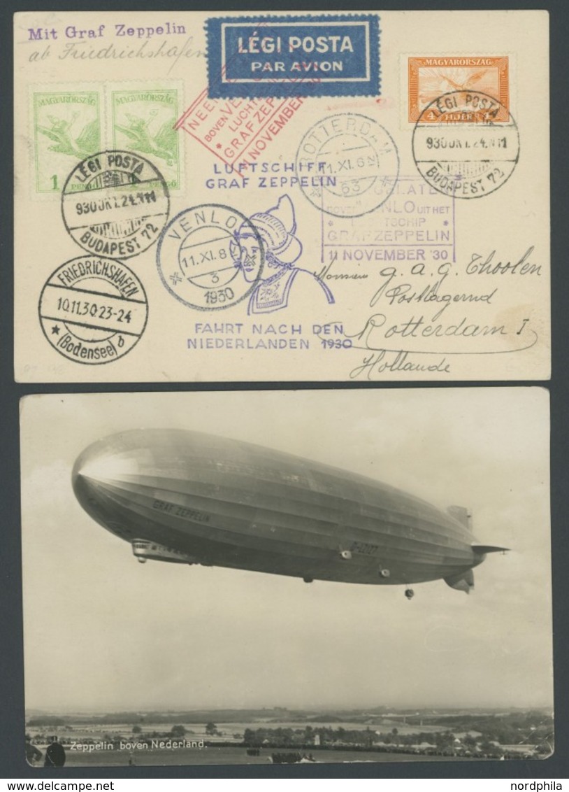 ZULEITUNGSPOST 98 BRIEF, Ungarn: 1930, Fahrt In Die Niederlande, Mit Violettem Und Rotem Venlo-Ankunftsstempel, Dazu Fot - Correo Aéreo & Zeppelin