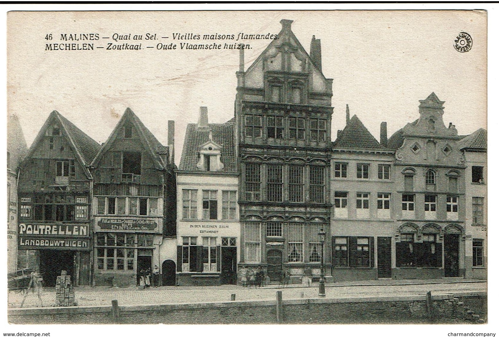 Malines - Quai Au Sel - Vieilles Maisons Flamandes / Mechelen - Zoutkaai - Gebr. Boey / Estaminet Kleinen Zalm ..2 Scans - Malines