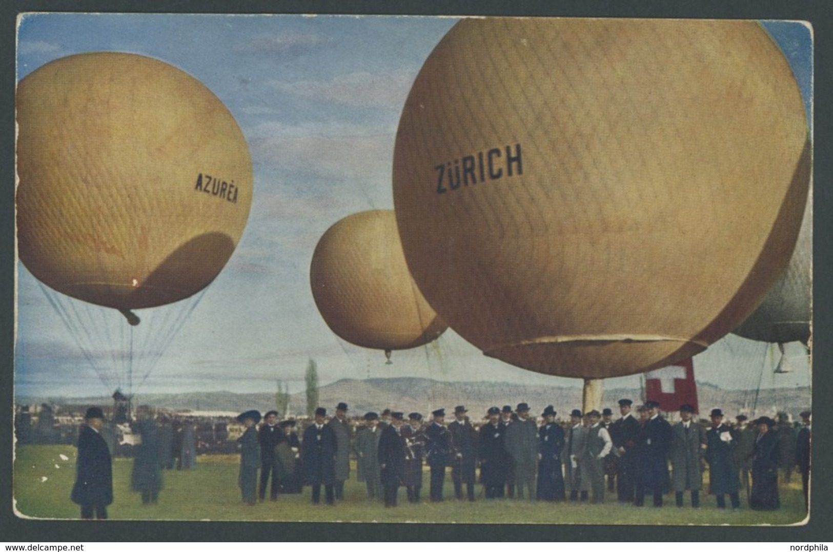 BALLON-FAHRTEN 1897-1916 1913, Berliner Verein Für Luftschiffahrt Ballon Otto Lilienthal, Farbige Ansichtskarte Vom 21.9 - Airships