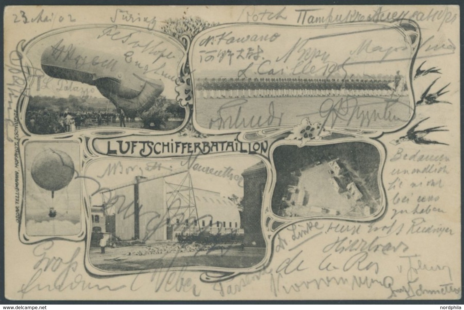 PIONIERFLUGPOST 1909-1914 1902, Luftschiffer-Konferenz Im Berliner Reichstag, Ansichtskarte Luftschifferbataillon, Bilds - Aviones